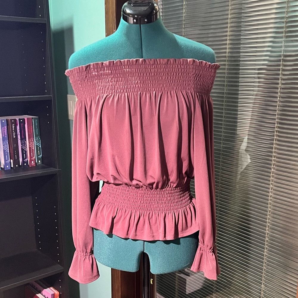 Purple off the shoulder blouse by Express. Size medium. Perfect condition!